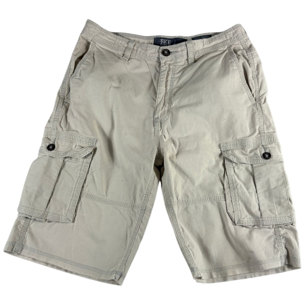 Buckle BKE Athletic Fit‎ Cargo Shorts Mens 30x24 (32x23) Beige Authentic Walking